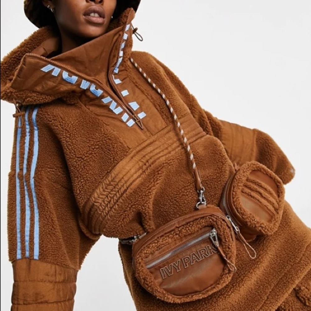 Adidas IvY Park Icy park sherpa belt bag in brown